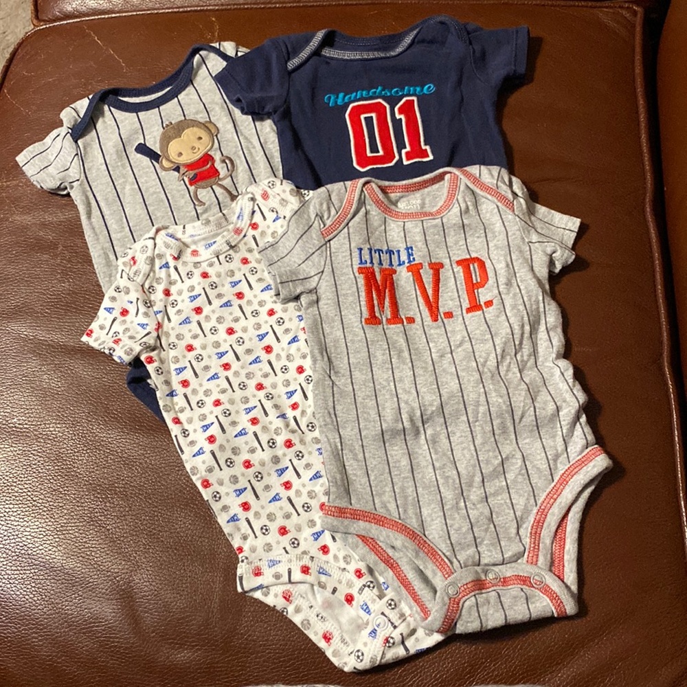 Sports bodysuits onesies lot of 4